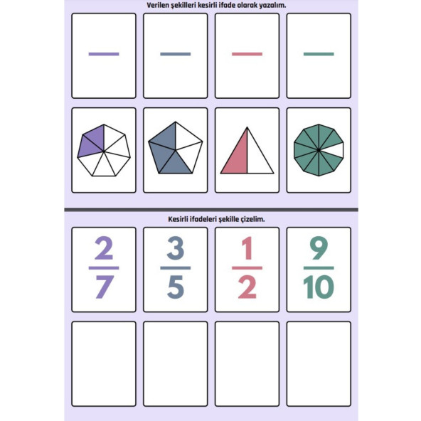 Kesirleri Öğreten YAZ-SİL Kitabı - 4