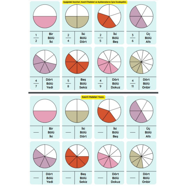 Kesirleri Öğreten YAZ-SİL Kitabı - 6
