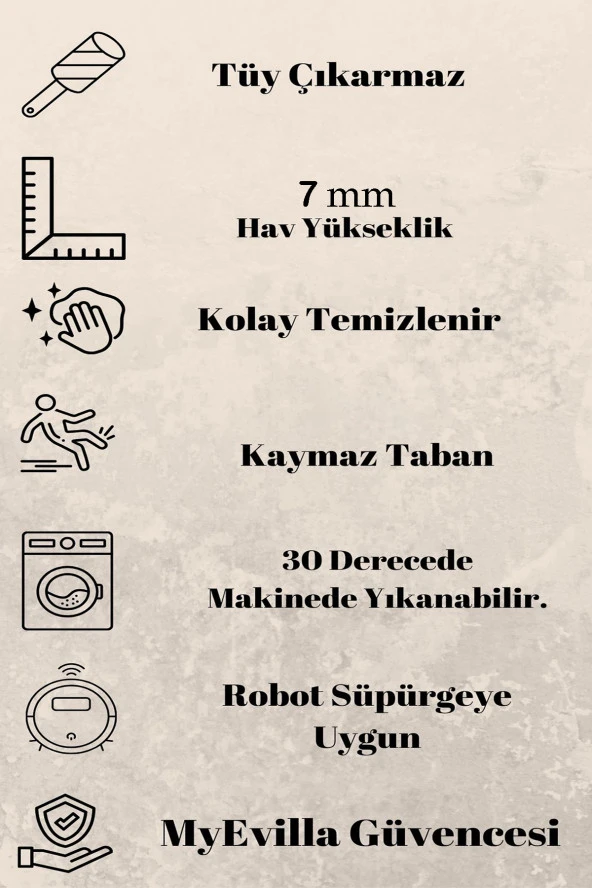 Naturel Pamuklu Kilim Yıkanabilir Banyo Paspası Halısı 2'li Klozet Takımı 60x100-50x60cm Gri - 8