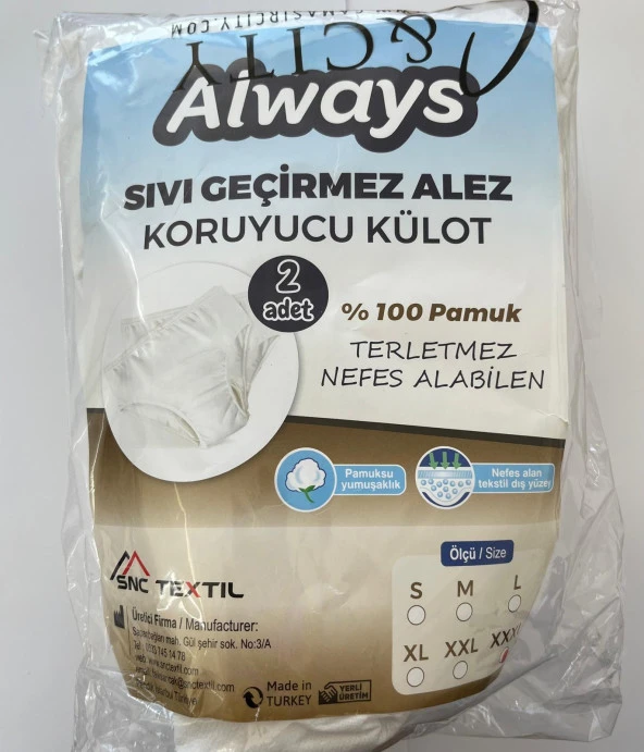 ALWAYS SIVI GEÇİRMEZ MESANE KÜLODU 2 Lİ LARGE