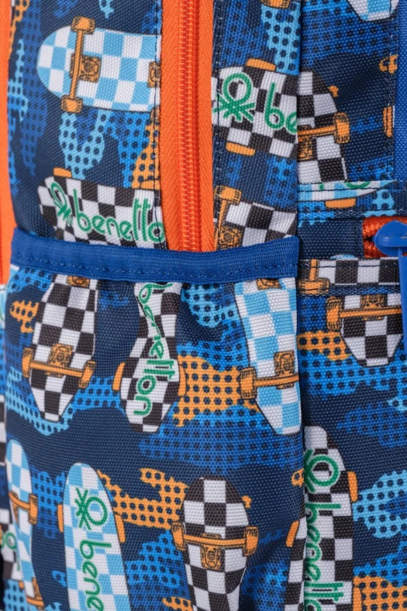 Çocuk Kol Saati Hediyeli Benetton Büyük Kapasiteli Çocuk Okul Çantası B.NT.03693 - 6