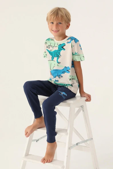 Roly Poly 3360 Dinosaur Erkek Çocuk Pijama Takımı - Resim 2