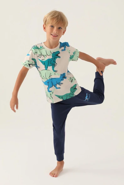 Roly Poly 3360 Dinosaur Erkek Çocuk Pijama Takımı - Resim 3