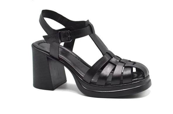 VENÜS 2413401Y PLATFORM TOPUK DERİ KADIN SANDALET - 3