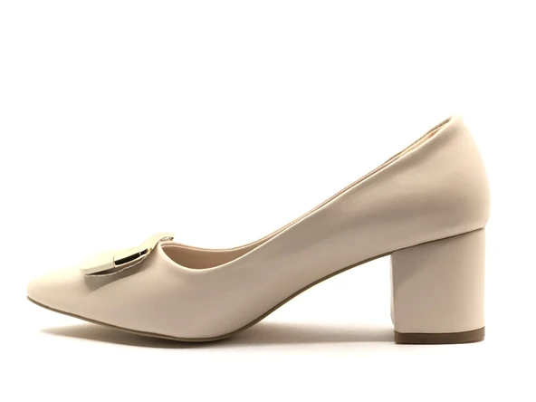 Feles Kare Toka Detaylı Kadın Klasik Topuklu Ayakkabı - Resim 10