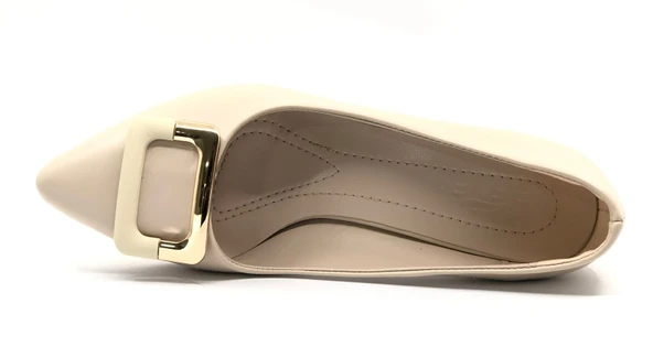 Feles Kare Toka Detaylı Kadın Klasik Topuklu Ayakkabı - Resim 11