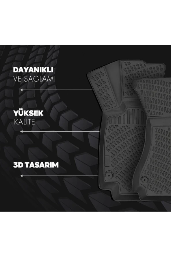 Rizline Dacia Duster 4x4 2018-2022 Araca Özel 3D Havuzlu Paspas Siyah BMY - Resim 4