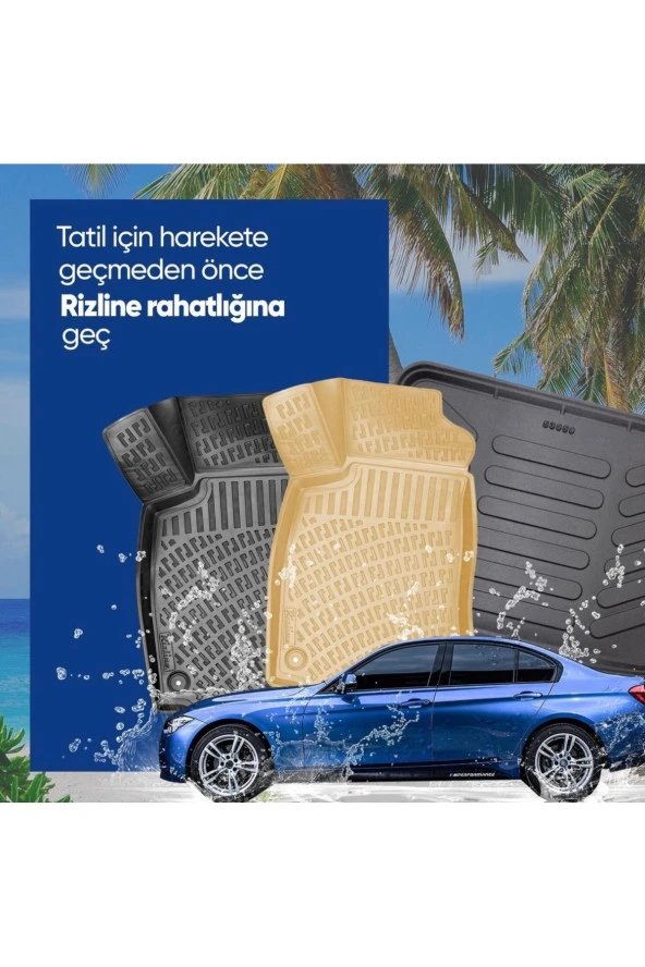 Rizline Mercedes EQE V295 Sedan 2022 Sonrası Araca Özel 3D Havuzlu Paspas Siyah BMY - Resim 5