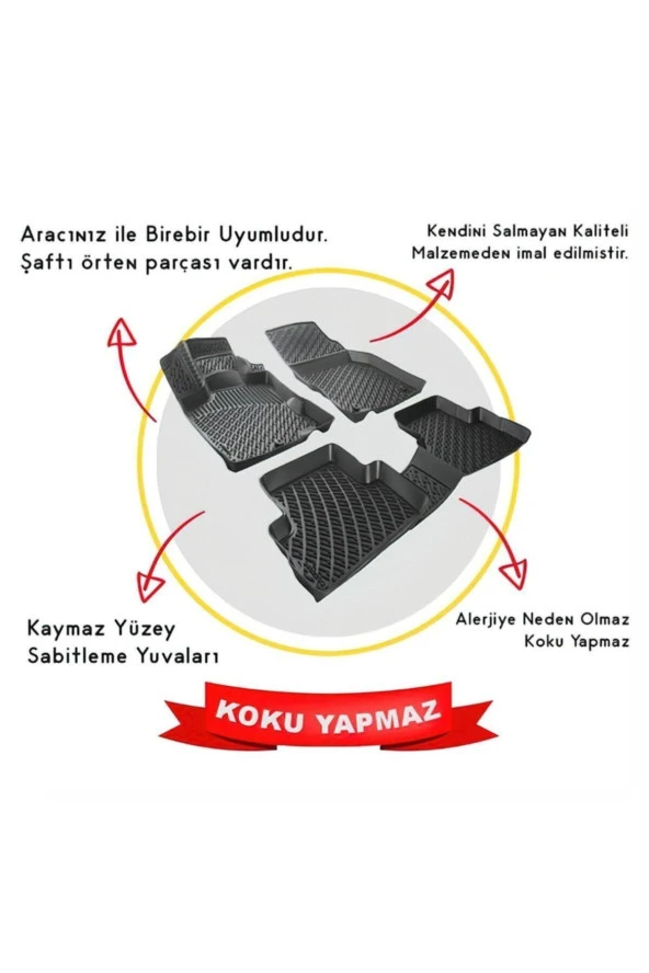 Rizline Volvo Xc-90 2002-2015 Paspas uyumlu  Siyah 3d Havuzlu - 2