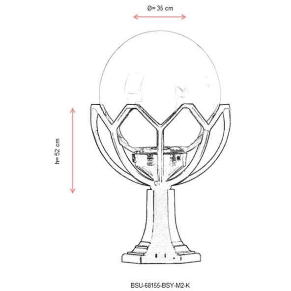 AVONNI BSU-68155-BSY-M2-K Siyah Boyalı Dış Mekan Aydınlatma E27 ABS Akrilik/Polietilen Cam 35cm - 3