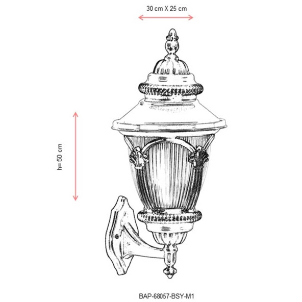Avonnı Bap-68057-Bsy-M1 Kahverengi/Siyah Boyali Dis Mekan Aydinlatma E27 Aluminyum Polikarbon Cam 30X25cm - 2