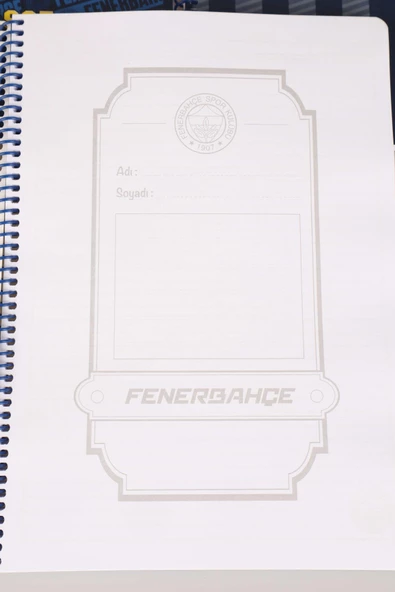 LİSANSLI FENERBAHÇE SPIRALLI 2 ADET KARELİ VE 2 ADET ÇİZGİLİ A4 KARTON KAPAK 72 YAPRAK DEFTER SETİ - Resim 4