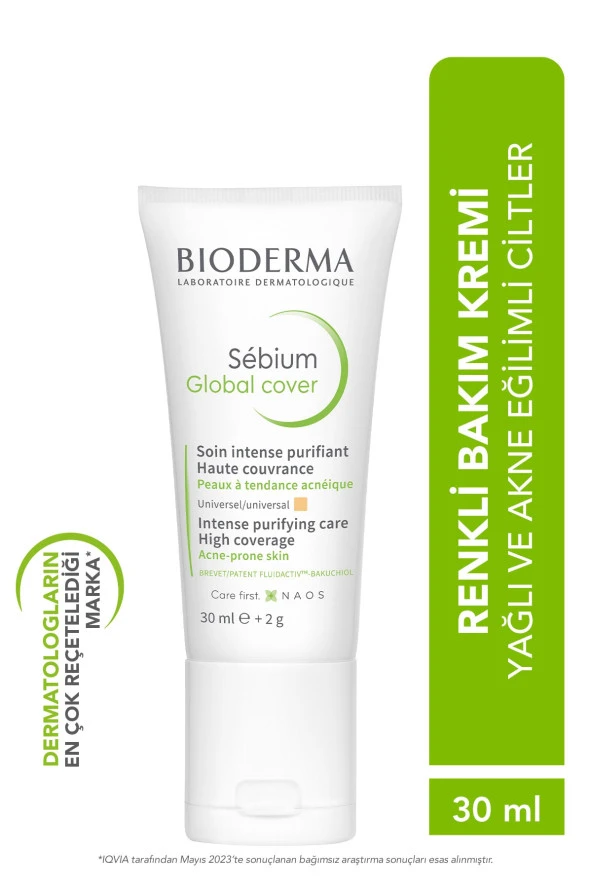 Sebium Global Cover Karma Ve Yağlı Ciltler Aha Ve Salisilik Asit Içeren Renkli Bakım Kremi 30 ml