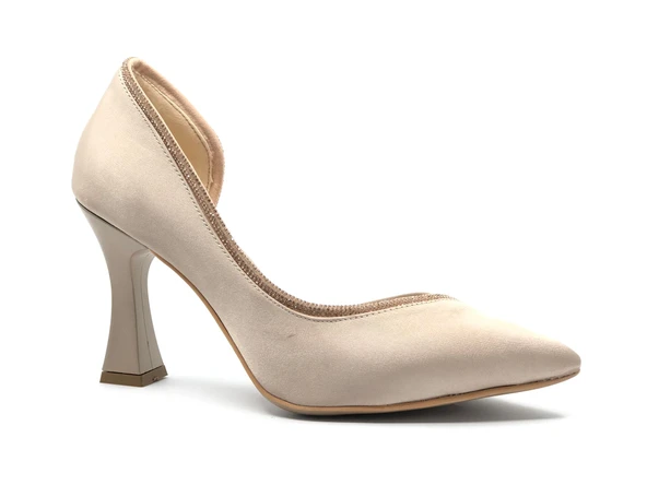 Feles Kadeh Topuk Saten Taşlı Stiletto Kadın Topuklu Ayakkabı - Resim 7