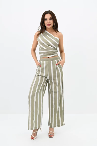 Kadın Tek Omuz Çizgili Takım 0013 24026