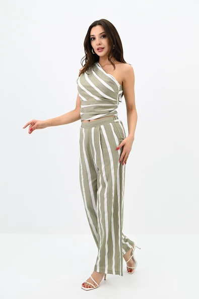 Kadın Tek Omuz Çizgili Takım 0013 24026 - 8