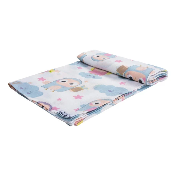 Sevibebe 100cmx100cm Desenli Müslin Battaniye Kundak Emzirme Örtüsü Havlu Puset Örtüsü 353 - 5