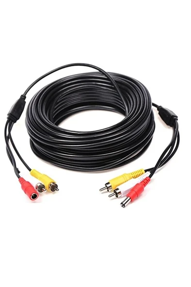 2 RCA + DC güç ses Video Uzatma Kablo 25 METRE - CCTV Güvenlik Kamera Video/ses/güç 3 in 1