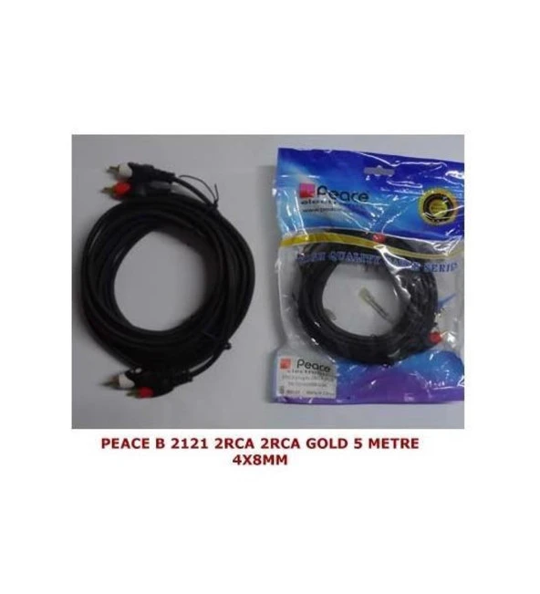 Peace B-2121 2 Rca Gold 5 mt Jaklı Kablo