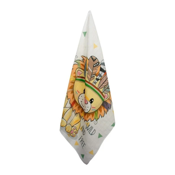 Sevibebe 70X55cm Desenli 2'li Müslin Ter Havlusu Battaniye Kundak Emzirme Örtüsü Havlu Puset Örtüsü 313 - 5