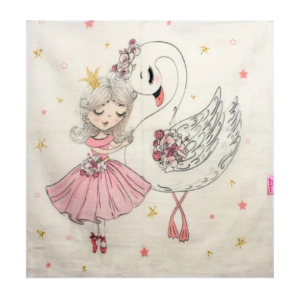 Sevibebe 70X55cm Desenli 2'li Müslin Ter Havlusu Battaniye Kundak Emzirme Örtüsü Havlu Puset Örtüsü 313 - 7