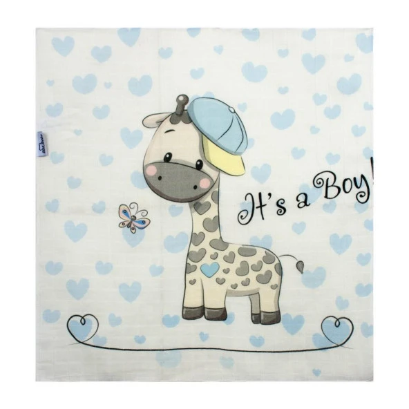 Sevibebe 70X55cm Desenli 2'li Müslin Ter Havlusu Battaniye Kundak Emzirme Örtüsü Havlu Puset Örtüsü 313 - 11