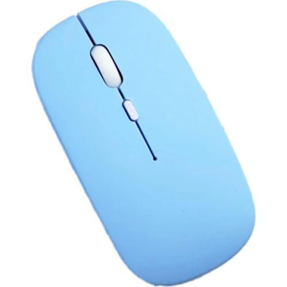 Samsung Galaxy Tab S7 FE Lte T737 Uyumlu Kablosuz Bluetooth Pilli Optik Mouse - Mavi