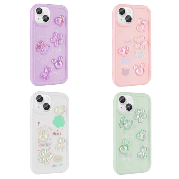 Apple iPhone 14 Plus Kılıf Kabartma Figürlü Parlak  Toys Silikon Kapak - Resim 6