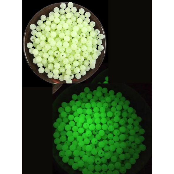 Eagenset Fosforlu Glow Beyaz Silikon Yumuşak Boncuk Olta Takımı, Çapari, Jig Yapım Malzemesi 50 Adet - 9