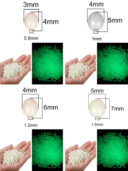 Eagenset Fosforlu Glow Beyaz Silikon Yumuşak Boncuk Olta Takımı, Çapari, Jig Yapım Malzemesi 50 Adet ürün görseli 1