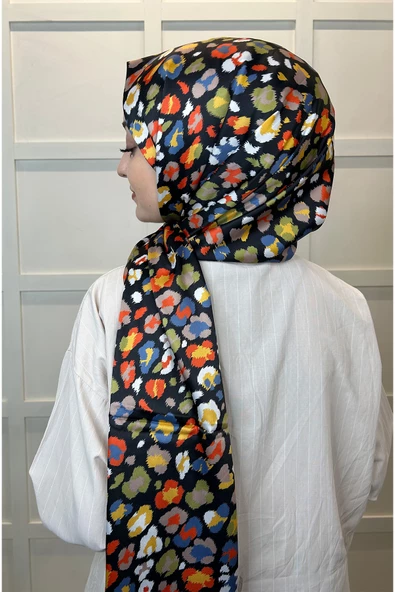 Quare İpeksi Şal Çiçek Desenli Tesettür Şal  01105  AÇIK PUDRA - Resim 2