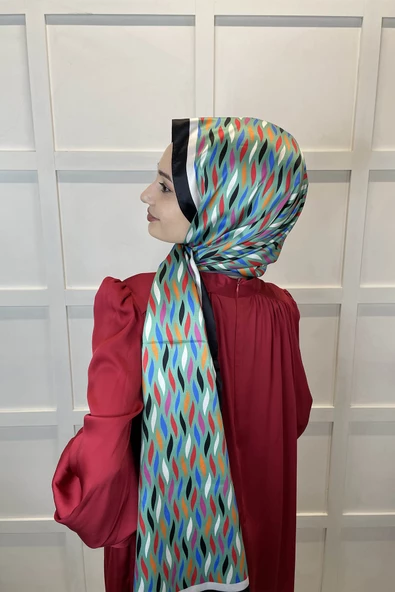 Quare İpeksi Şal Çizgi Desen Şık Tesettür Şal 01106  MİNT - 3