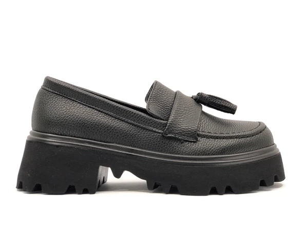 Feles Corcik Püsküllü Oxford Günlük Loafer Kadın Ayakkabı - Resim 3