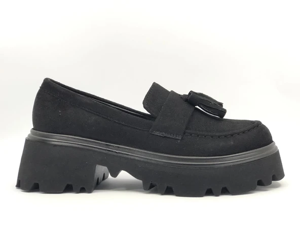 Feles Corcik Püsküllü Oxford Günlük Loafer Kadın Ayakkabı - Resim 5