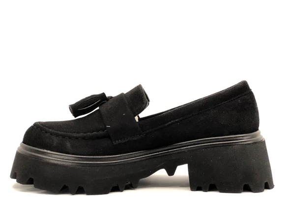 Feles Corcik Püsküllü Oxford Günlük Loafer Kadın Ayakkabı - Resim 7