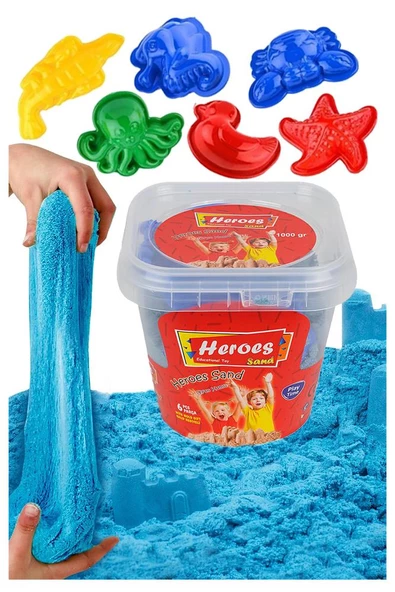 Kineti Kum 500 gr ve Oyun Kalıbı 6 lı 1 Paket Kurumaz Kinetik Oyun Kumu Doğal Kinetik Kum - 2