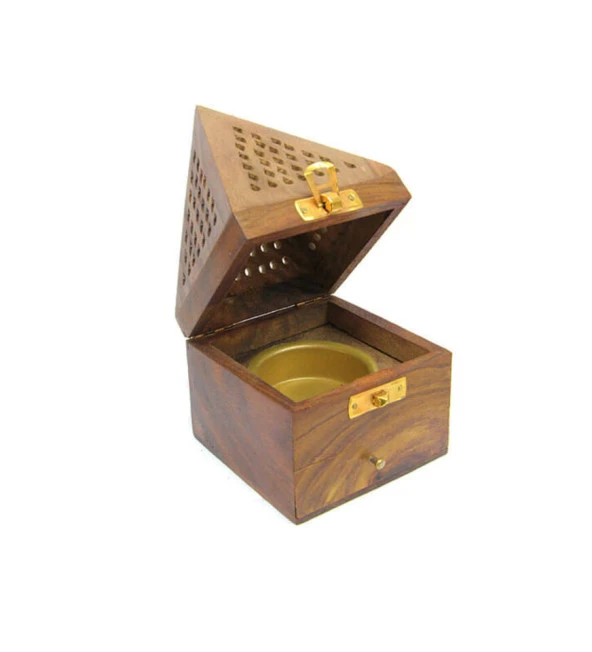 Ahşap Konik Tütsü Yakma Kutusu Büyük Boy Çekmeceli - Resim 3