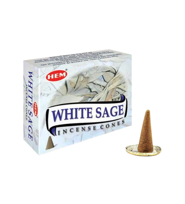 Adaçayı (White Sage) Konik Tütsü Mumu 10'lu