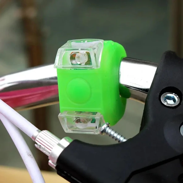 Yeşil Renkli Bisiklet Lambası İki Adet Ledli Küçük Lamba Suya Dayanıklı Lamba - 6