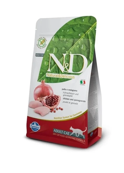 N&D Tahılsız Tavuklu Narlı Yetişkin Kedi Maması 1,5 KG Açık Mama