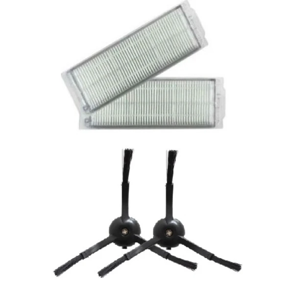 srfn ticaret Xiaomi Mop 2 Pro MJST1SHW Uyumlu Hepa ve Yan Fırça (Siyah) Seti - 4 Parça ürün görseli 1
