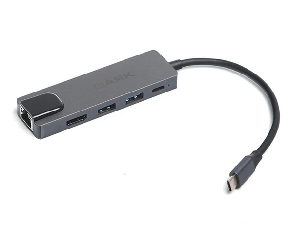 Dark 5'i Type-C to Eth. Hdmi Usb 3.0 USB 2.0 Usb-C Port Çoklayıcı DK-AC-U31X46 - 7