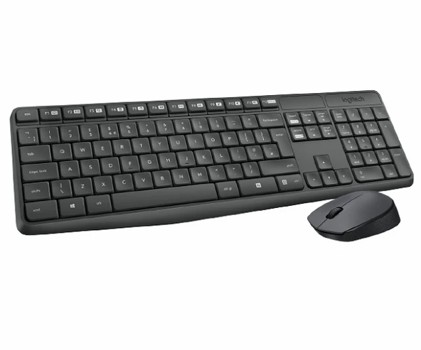 Logitech MK235 Q Türkçe Kablosuz Multimedya Siyah Klavye+ Mouse - 2