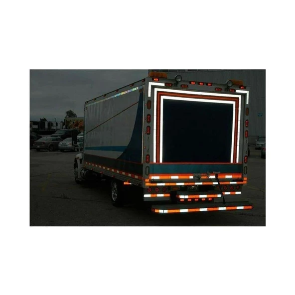 Tüvtürk Onaylı Reflektör Fosforlu Düz Şerit Bant KIRMIZI 5 Metre E8 belge - 2