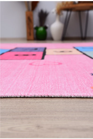 Alpina Home Lavin Yıkanabilir Dokuma Taban Seksek Desenli Çocuk Odası Kilimi - 5