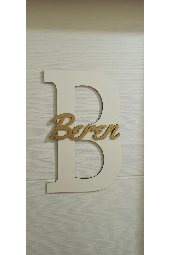 İsme Özel Harf Ve İsimli Ahşap Bebek Ve Çocuk Oda Kapı Süsü ürün görseli 1