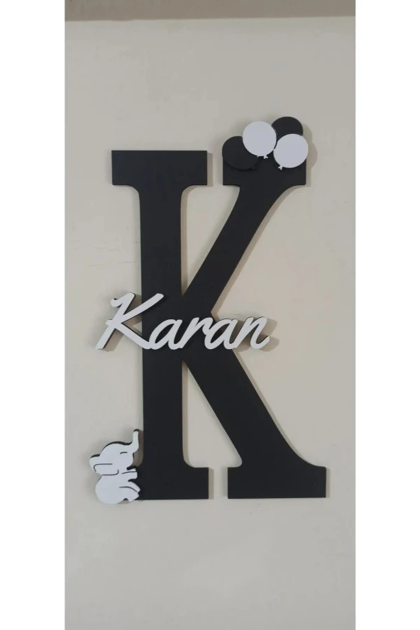 İsme Özel Harf Ve İsimli Ahşap Bebek Ve Çocuk Oda Kapı Süsü ürün görseli 1