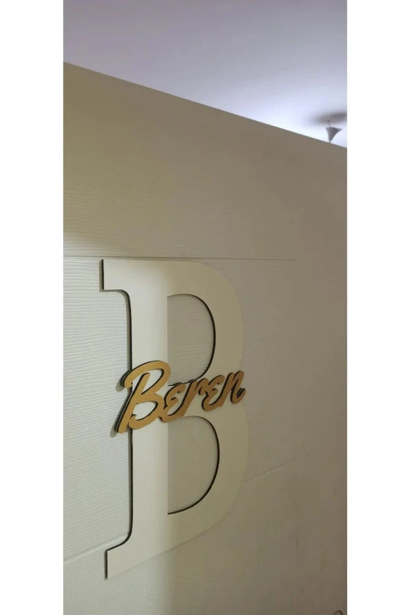 İsme Özel Harf Ve İsimli Ahşap Bebek Ve Çocuk Oda Kapı Süsü - Resim 2