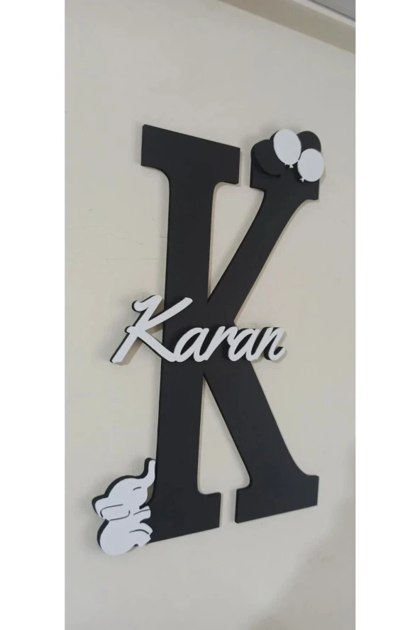İsme Özel Harf Ve İsimli Ahşap Bebek Ve Çocuk Oda Kapı Süsü - Resim 2