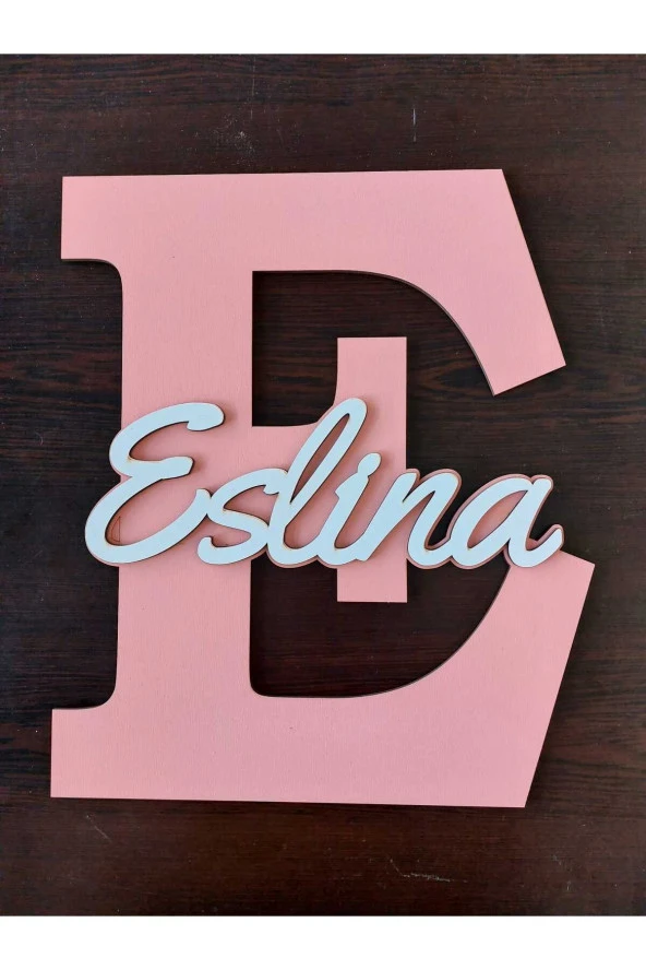 İsme Özel Harf Ve İsimli Ahşap Bebek Ve Çocuk Oda Kapı Süsü ürün görseli 1